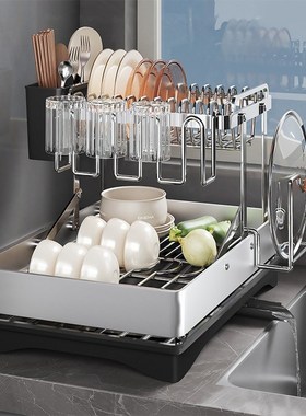 厨房不锈钢碗碟沥水架水槽放碗盘碗筷收纳架置物架碗架台面多功能
