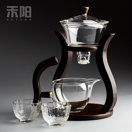 禾阳半全自动泡茶器玻璃茶具套装家用送礼泡茶碗懒人宫灯茶具茶壶