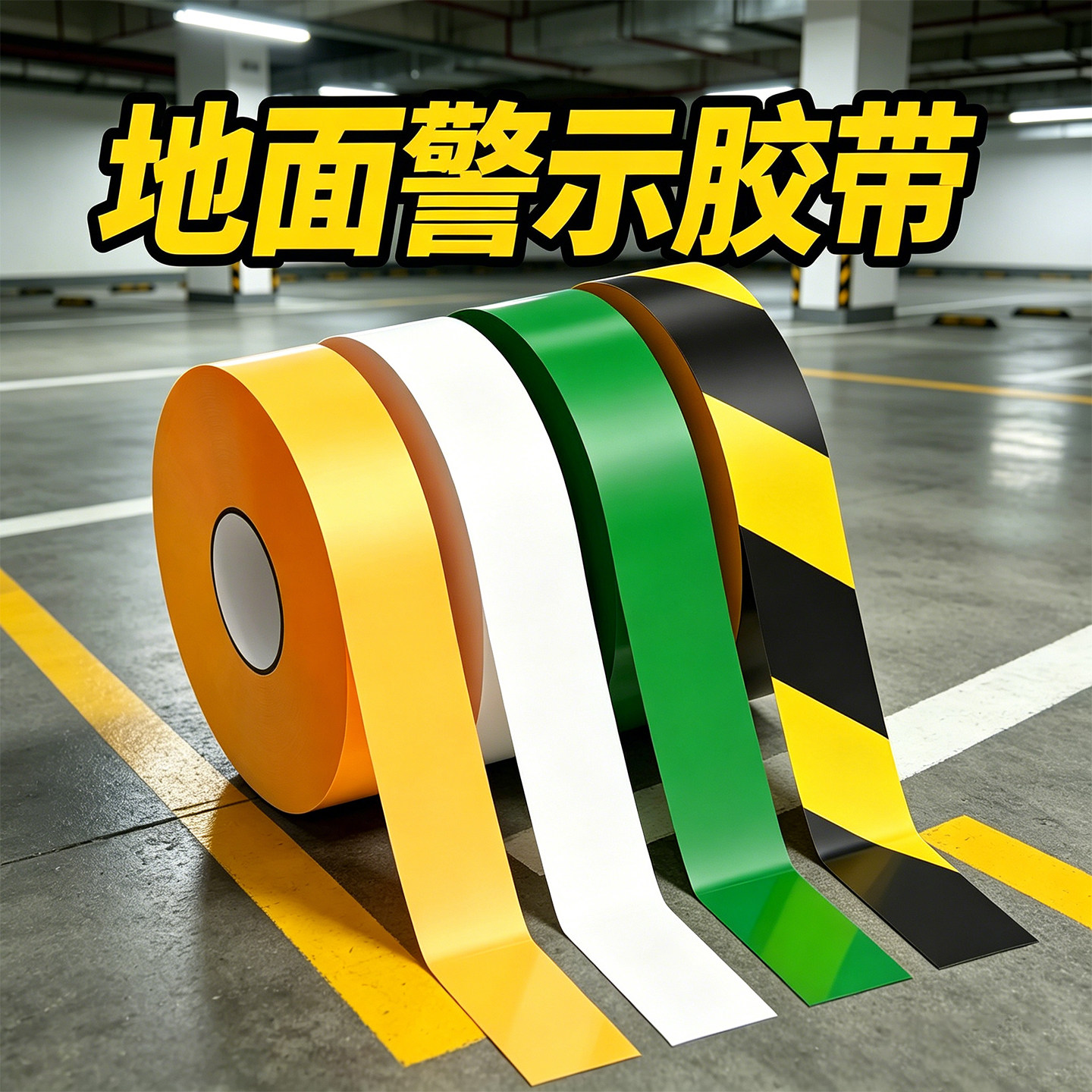 地面警示PVC胶带黄黑条纹工厂车间危险区隔离线抗叉车碾压划分配电房设备周边安全距离防止人员误入5S管理贴