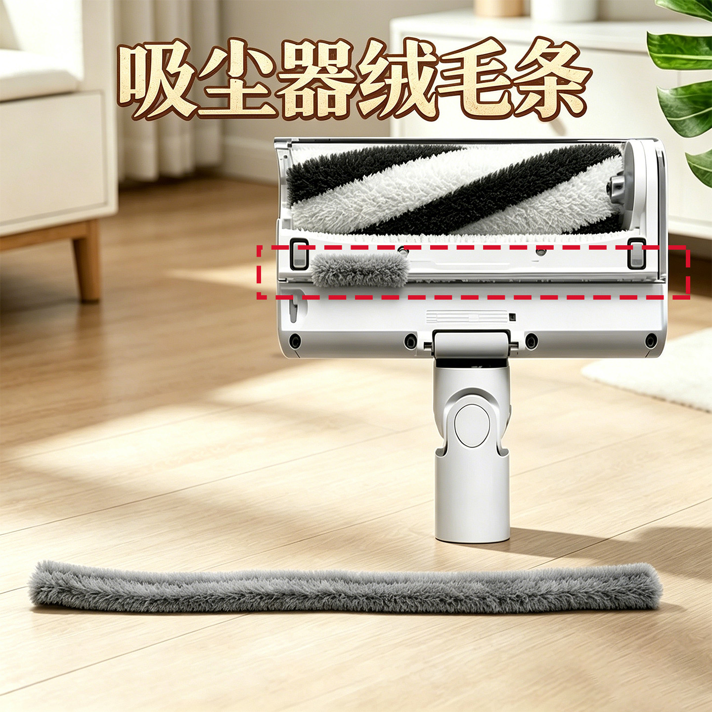 吸尘器软绒毛条适用V7V8V10V11吸头轻量除螨刷毛边刷条电动地刷底部自粘防滑条通用打扫机器防漏绒毛密封配件