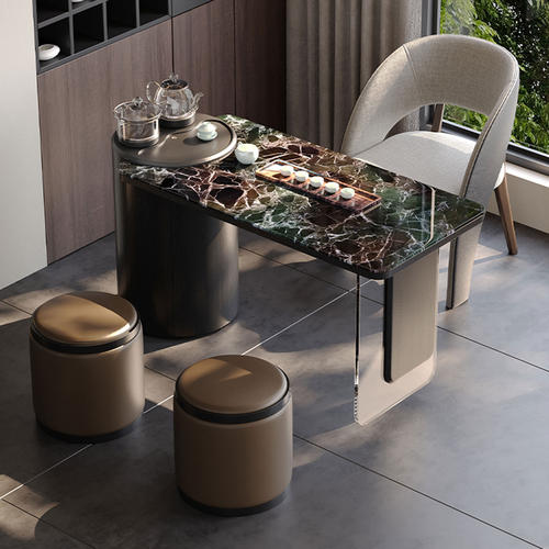 轻奢天然奢石纳秋绿茶桌