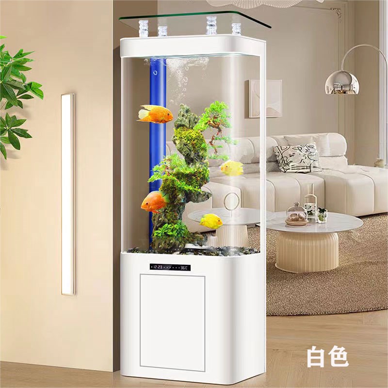底滤鱼缸2024新款客厅小型家用一体成型智能水族箱生态立式金鱼缸