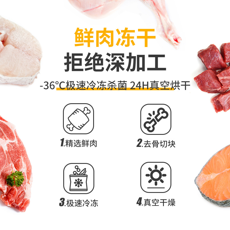冻干鸡肉粒500g猫零食猫咪冻干肉鸭肉鸡胸肉宠物狗狗营养增肥发腮