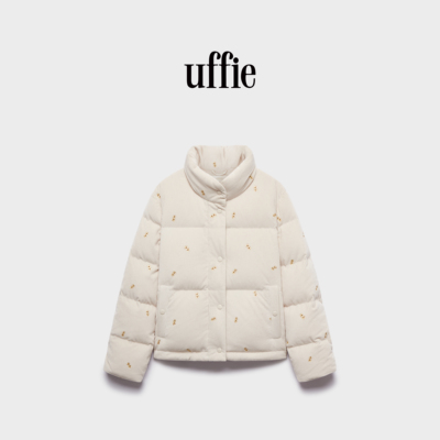 uffie于绘混纺条绒绣花鹅绒服