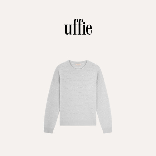 uffie于绘珠片条纹针织上衣