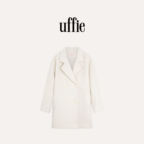 uffie于绘椰蓉双排扣大衣
