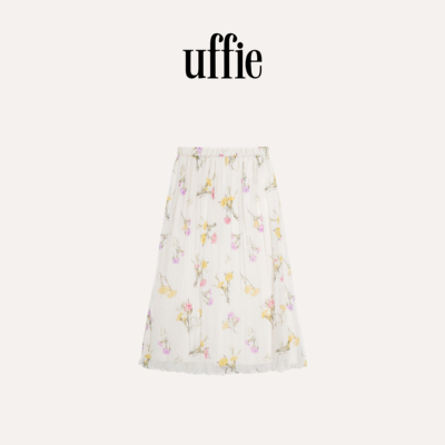 UFFIE于绘 康乃馨 印花压绉半裙