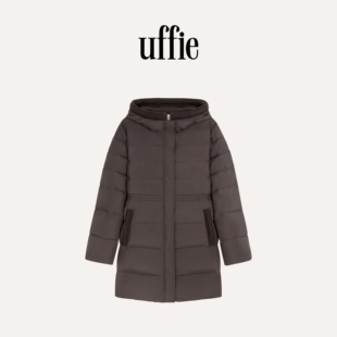 UFFIE于绘 纸片 连帽式收腰中长轻盈鹅绒服