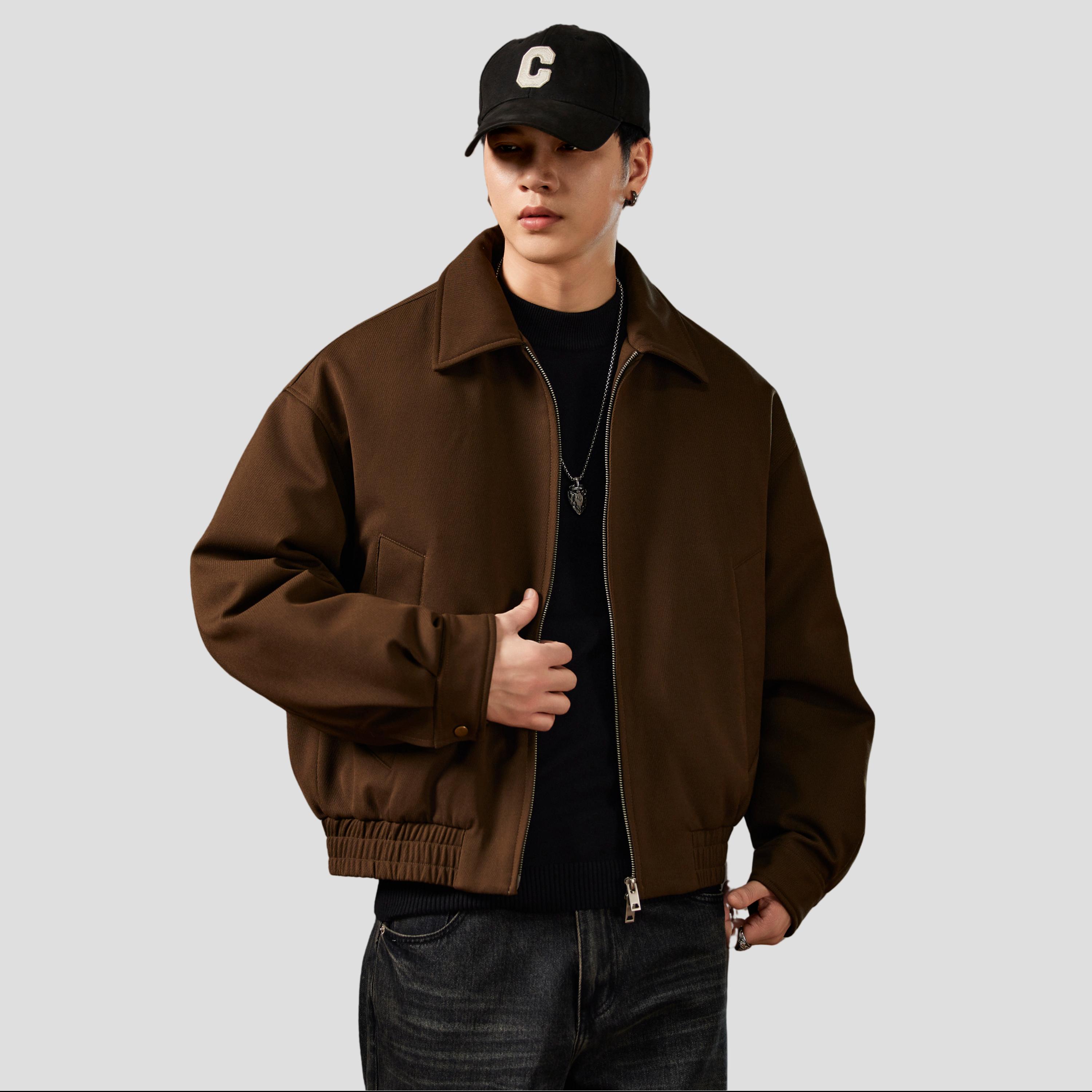 君陌威新款飞行夹克羽绒服男秋冬季情侣短款潮牌翻领外套