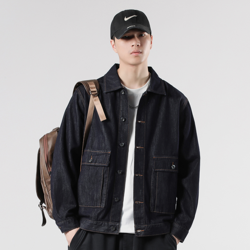 2025秋冬季新款不掉色天丝牛仔外套男休闲简单潮流男装夹克上衣