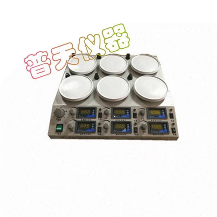 现货JB-409A双排搅拌器六联式喷瓷加热盘潜水式恒温磁力搅拌器