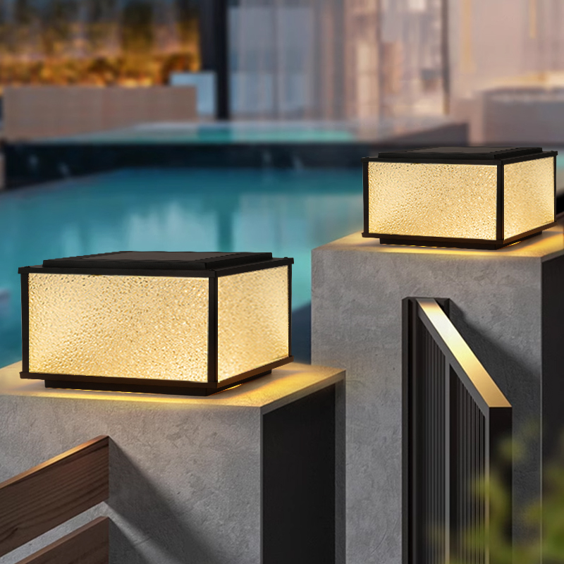 太阳能柱头灯防水别墅花园门柱灯大门口院墙柱子灯户外围墙庭院灯