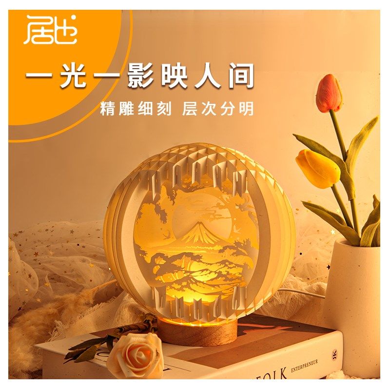 居也球形纸雕灯中国古风立体文创3diy手工材料包生日礼物桌面摆件,节庆用品/礼品,文化创意纸雕灯,淘宝优惠券,粉丝福利购,淘宝优惠卷