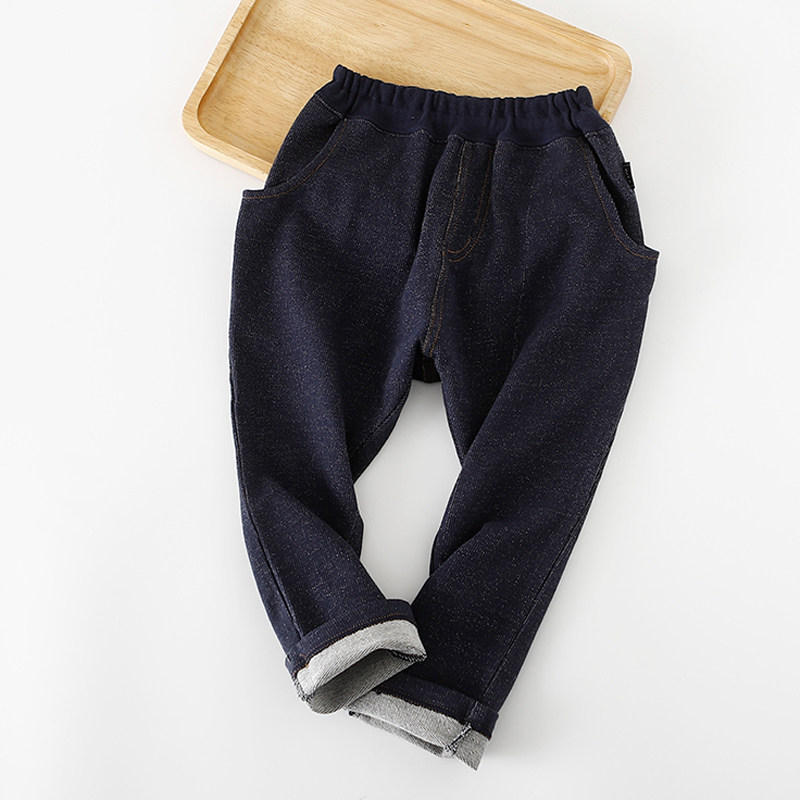 宝宝大PP裤春秋男童裤子屁屁裤男宝儿童仿牛仔裤纯棉毛圈弹力长裤