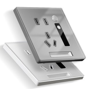 人体感应地脚灯带五孔插座暗装面板86嵌入式小夜灯过道走廊踢脚灯