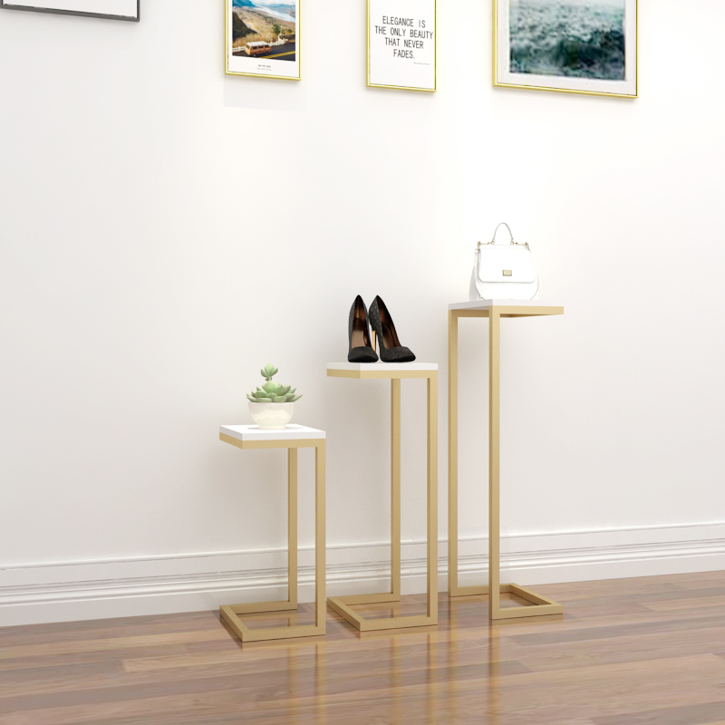 服装店展示架包架创意复古服装店鞋帽流水台橱窗设计摆设置物柜架