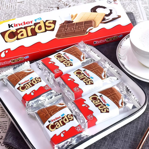 进口健达Kinder Cards卡尔滋牛奶巧克力夹心威化薄脆饼干儿童零食