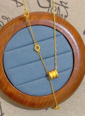 金店同款小蛮腰项链女高级感2025新款黄金999流苏弹环锁骨链ins风