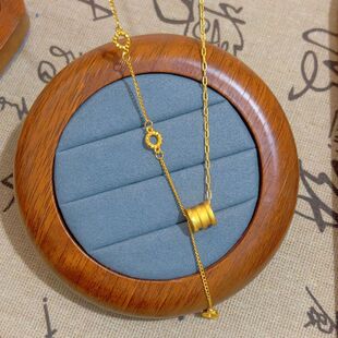 金店同款小蛮腰项链女高级感2025新款黄金999流苏弹环锁骨链ins风