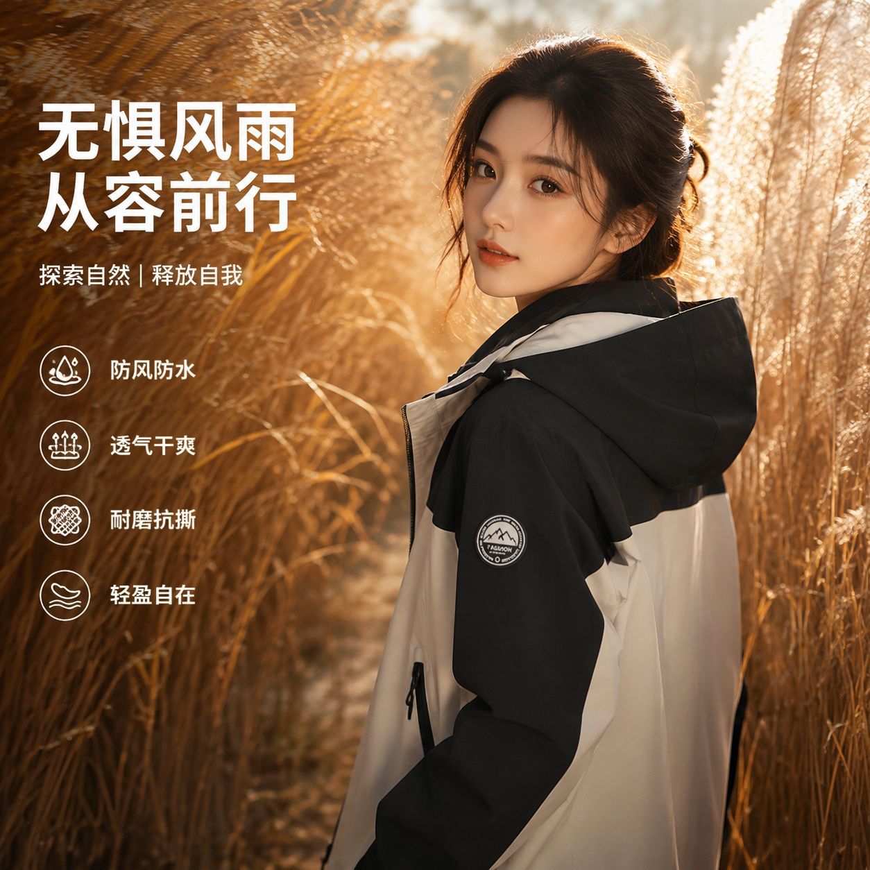 男女款户外冲锋衣防风防水连帽户外运动休闲登山服春秋夹克三合一