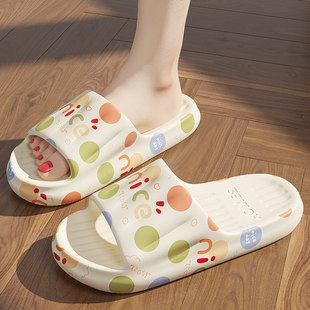 红豆踩屎感拖鞋女外穿2025新款厚底家居室内浴室防滑防臭凉拖女士