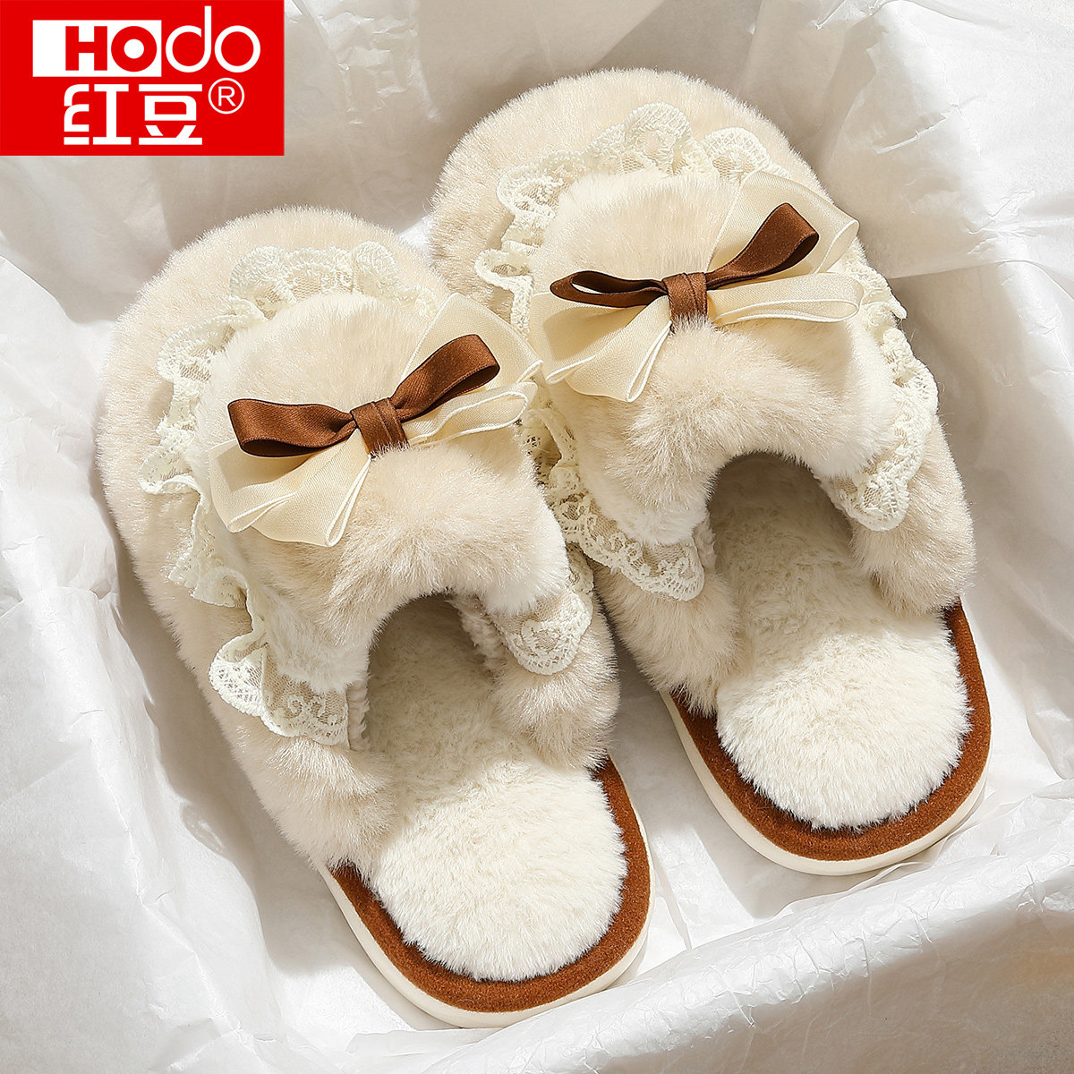 红豆棉拖鞋女2025秋冬季新款室内家居舒适防滑时尚洋气毛毛绒拖鞋,居家布艺,居家棉拖/棉鞋,淘宝优惠券,粉丝福利购,淘宝优惠卷