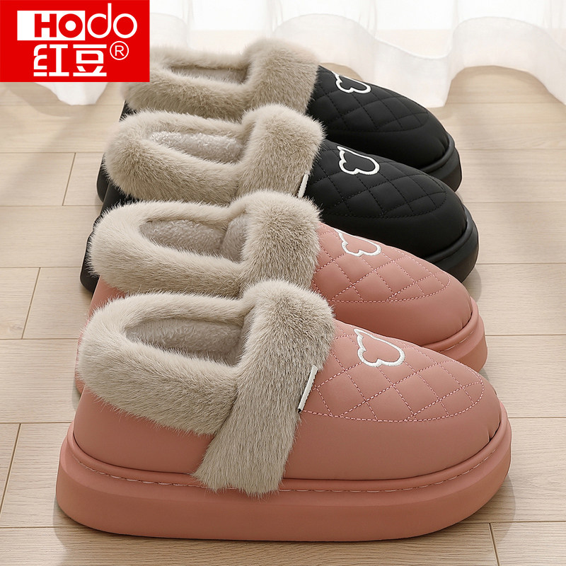 红豆棉拖鞋女士冬季2025新款