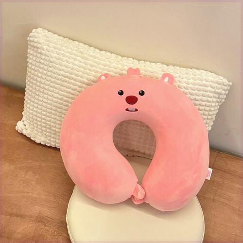 LOOPY小海狸U型枕记忆棉回弹超软宿舍车用护颈枕露比生日礼物女