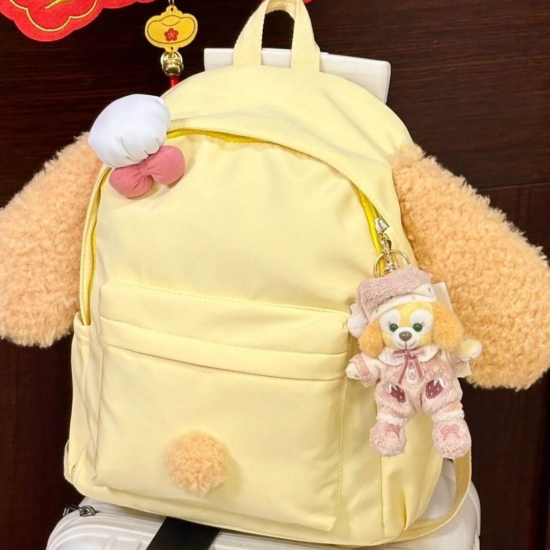 饼饼双肩包女大学生旅游轻便迪尼厨师狗初高中生通勤大容量书包