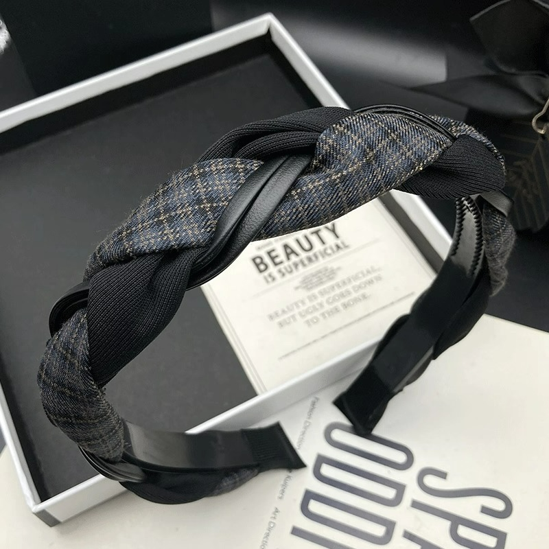 复古拼色编织发卡发箍