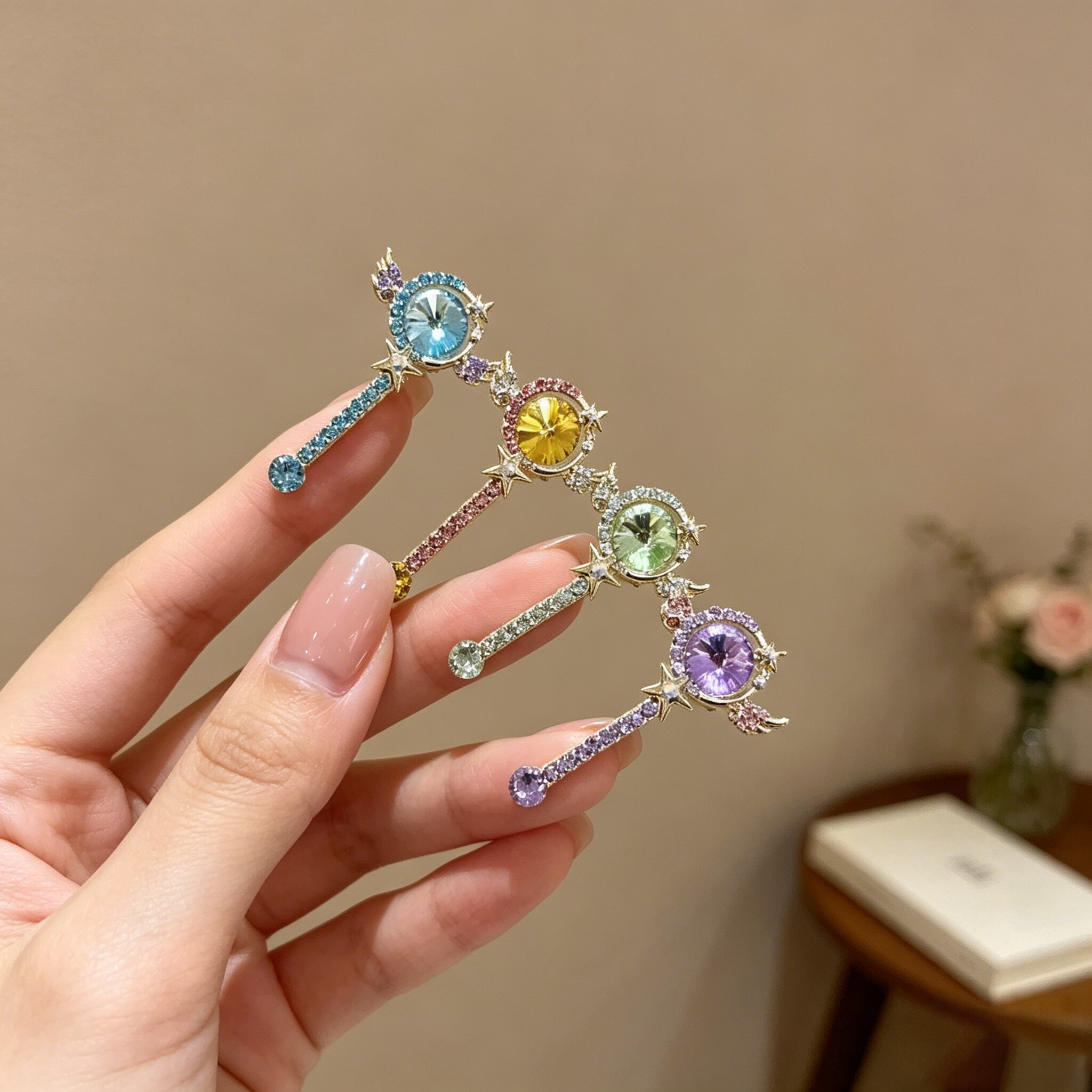 魔法棒发夹日系可爱少女心发饰边夹刘海夹鸭嘴夹网红发卡时尚头饰