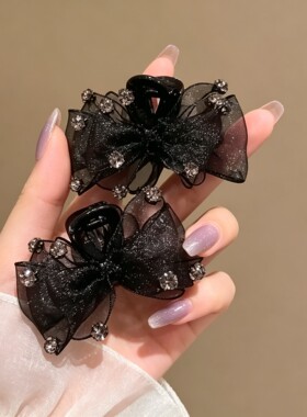名狐韩系水钻蝴蝶结刘海抓夹