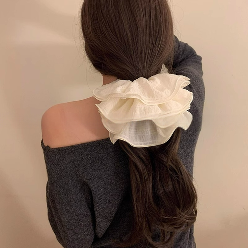 4层超大号法式褶皱大肠发圈