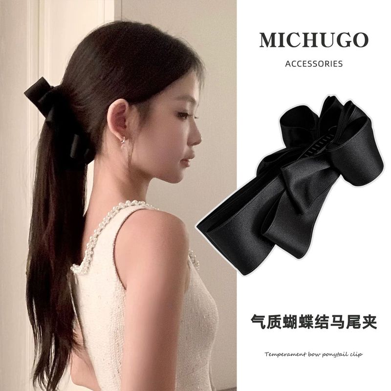 韩系气质黑色蝴蝶结发夹