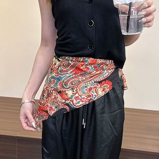 布料腰封束腰三角丝巾腰带女度假波西米亚民族风装饰连衣裙子配饰