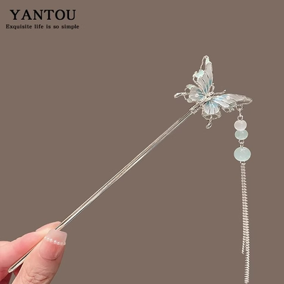 精致小众新中式蝴蝶流苏发簪
