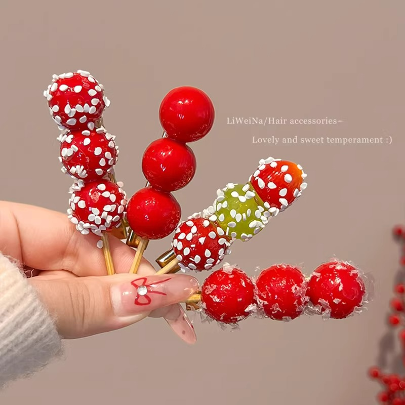 冰糖葫芦仿真食物刘海鸭嘴夹