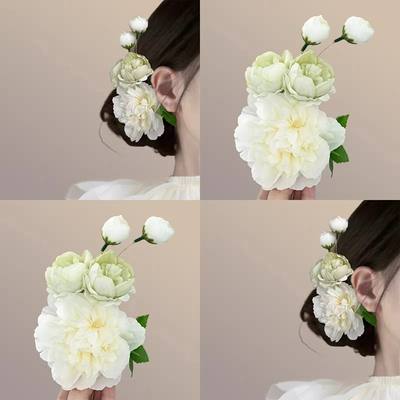 超仙仿真花朵发夹春夏新品盘发