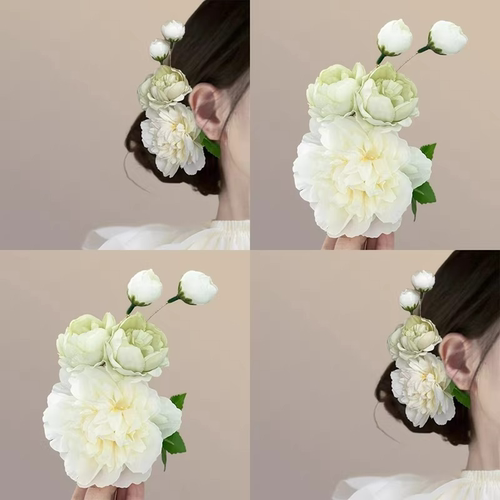 超仙仿真花朵发夹春夏新品盘发