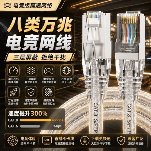 CYANMI万兆八类编织网线双屏蔽
