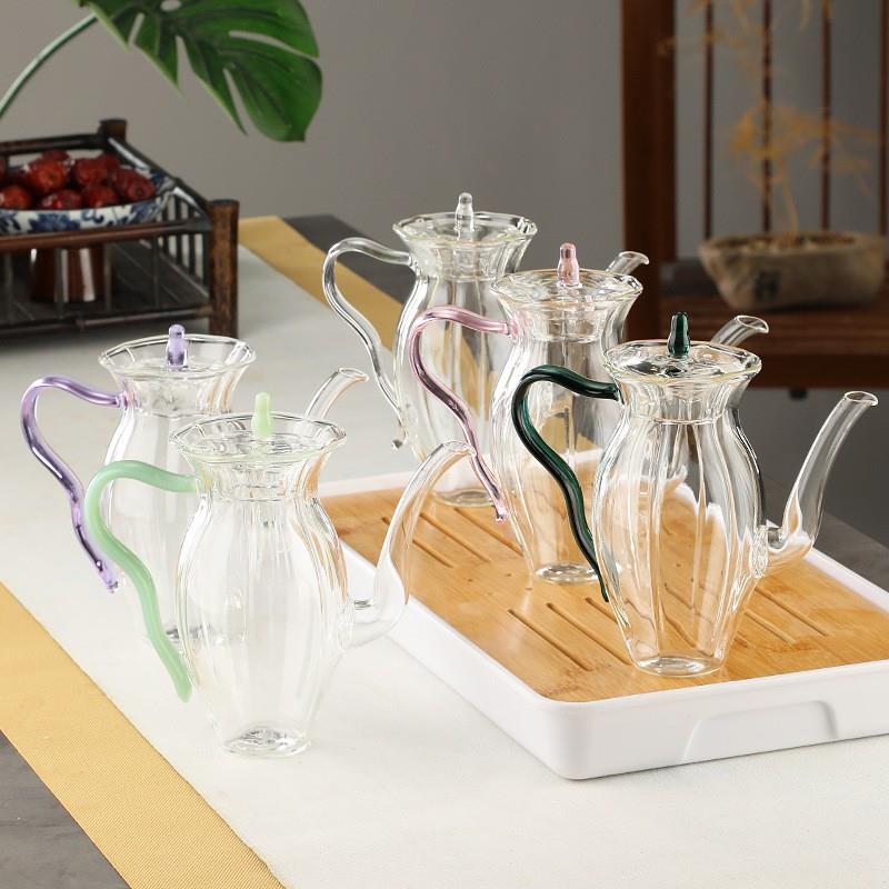 玻璃手执壶绿茶壶中式水仙壶耐热高硼硅仿宋玻璃茶壶专用泡茶茶具