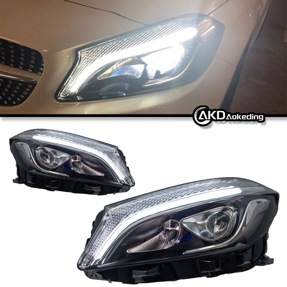 专用13-18款奔驰A级W176A200LED透镜改装大灯总成A180DRL信号灯