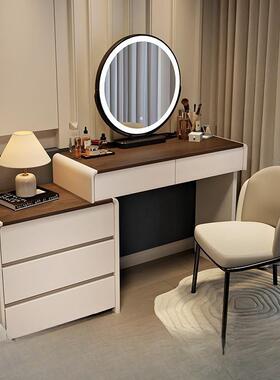 实木梳妆台卧室现代简约2025新款意式感斗柜收纳柜一体化妆桌