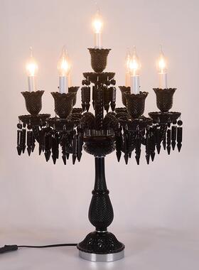 工厂直销黑色台灯复古餐厅网咖装饰蜡烛灯客厅灯婚礼道具玻璃灯具