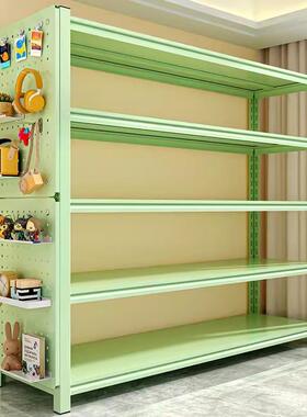 果绿色洞洞板置物架落地多层阳台客厅收纳架杂物室储物整理架