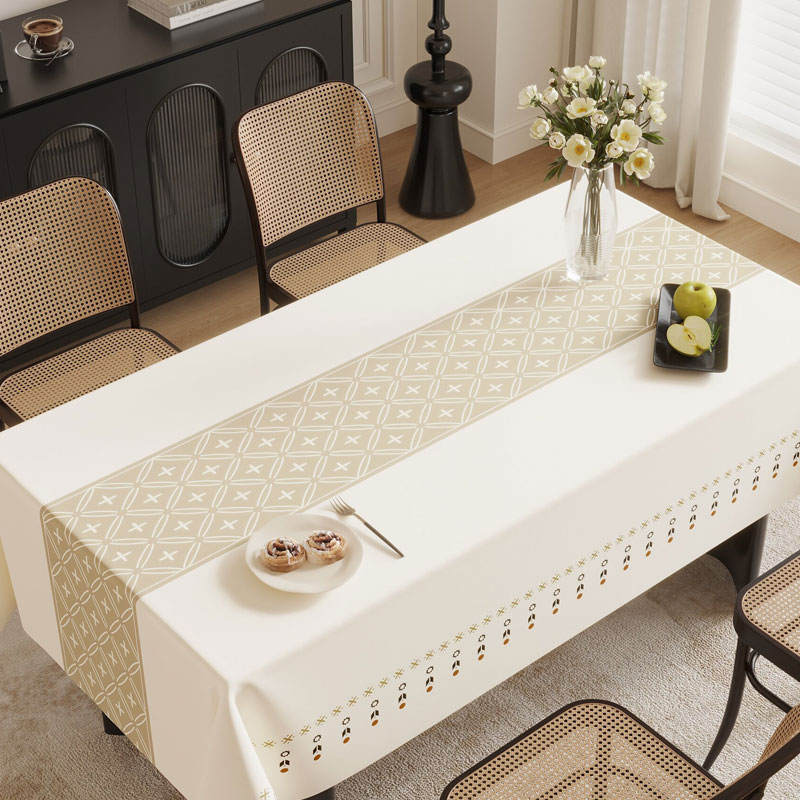 小羊皮无折痕桌布免洗防水PVC