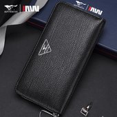 七匹狼钱包男真皮2025新款 长款 大容量多卡位牛皮手拿包卡皮夹子wo