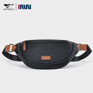 七匹狼胸包男士2025新款高级感腰包男款手机包商务通勤单肩斜挎包