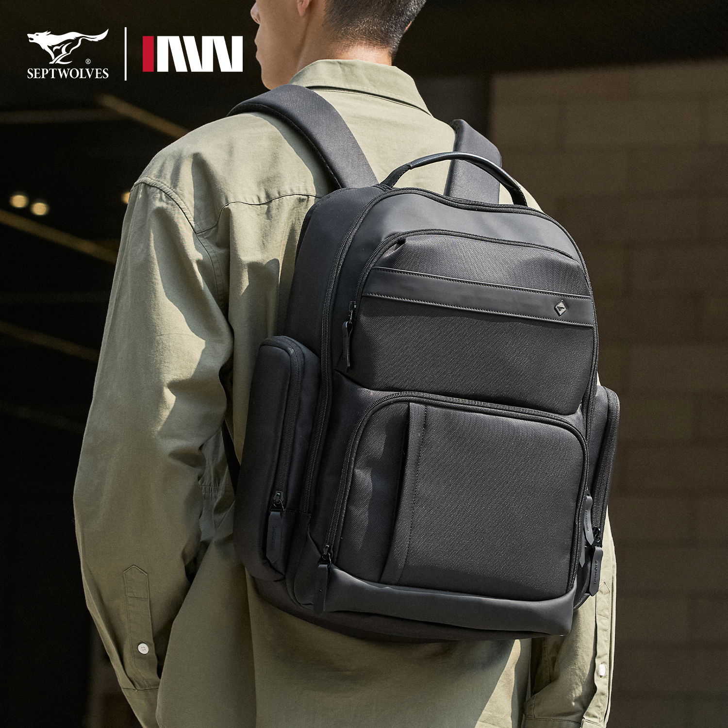 七匹狼商务男士双肩包2025年新款