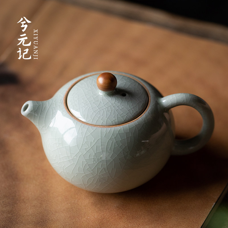 兮元记陶瓷茶壶冰裂纹哥窑西施壶单壶过滤茶具泡茶家用2026新款